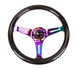NRG Steering Wheel 350mm Black Sparkled Wood Grain